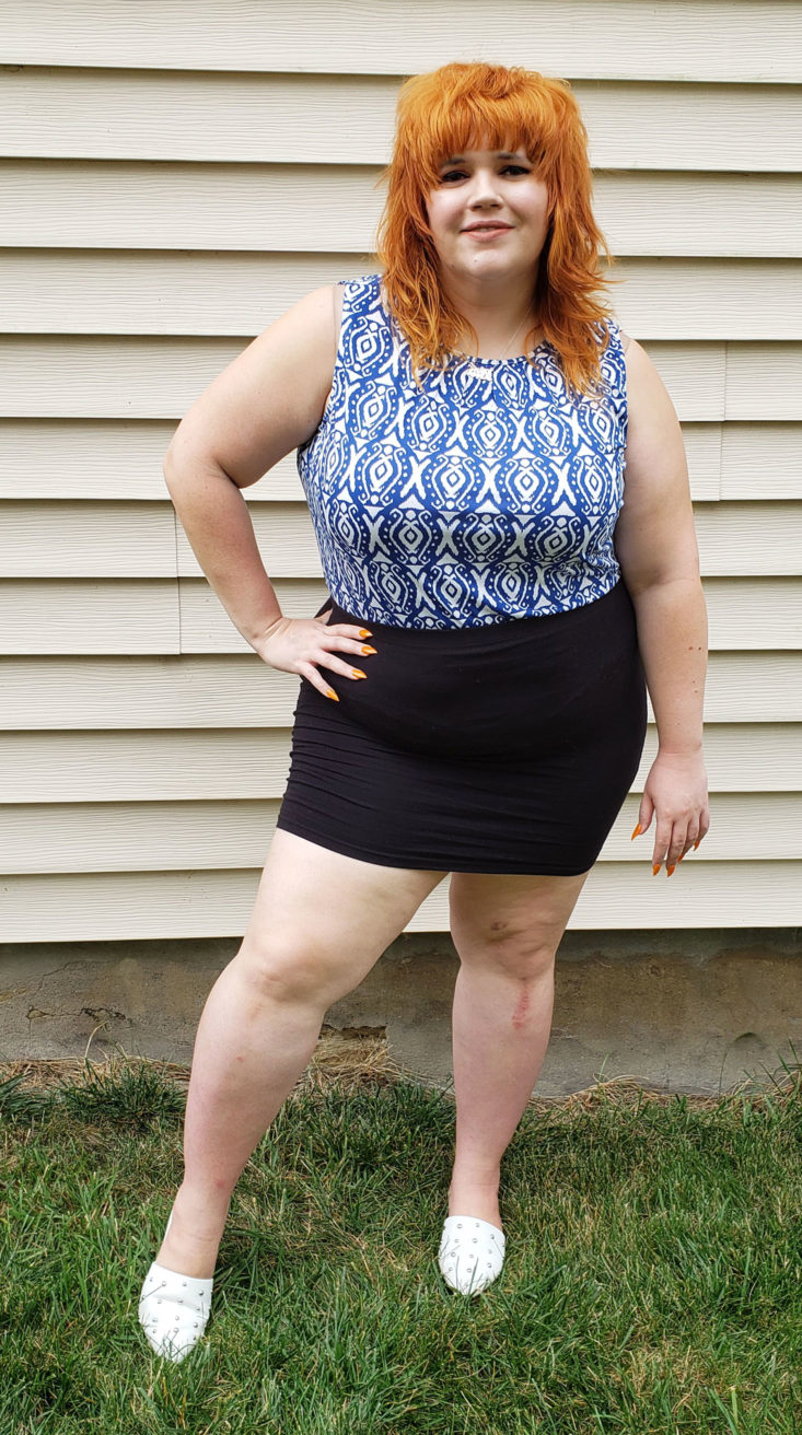 Stitch Fix Plus August 2019 - Savana Pintuck Neckline Knit Top by Madison Lilly 1