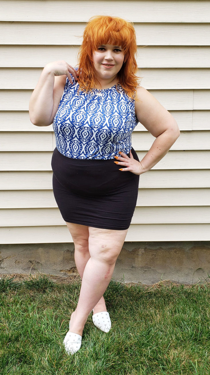 Stitch Fix Plus August 2019 - Savana Pintuck Neckline Knit Top by Madison Lilly 2