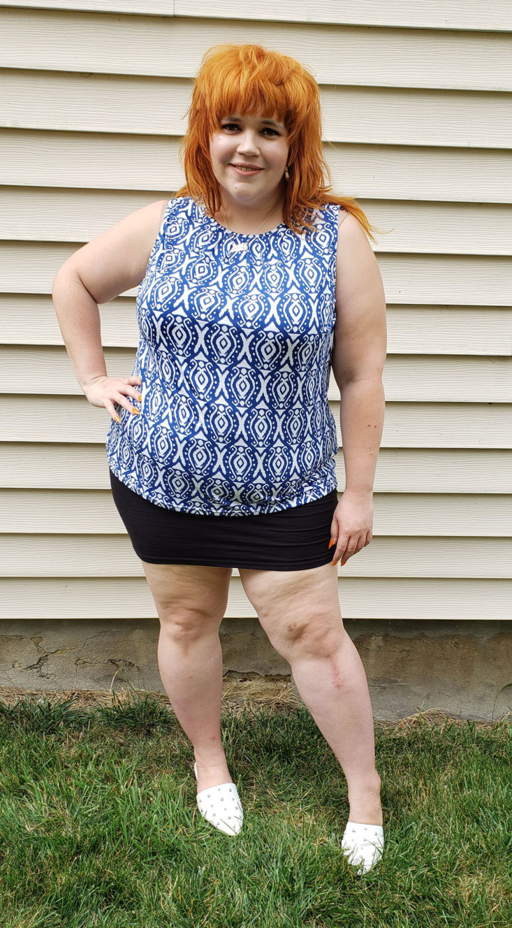 Stitch Fix Plus August 2019 - Savana Pintuck Neckline Knit Top by Madison Lilly 3