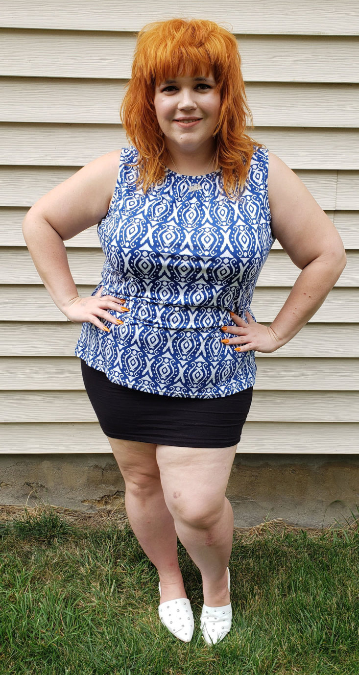 Stitch Fix Plus August 2019 - Savana Pintuck Neckline Knit Top by Madison Lilly 4