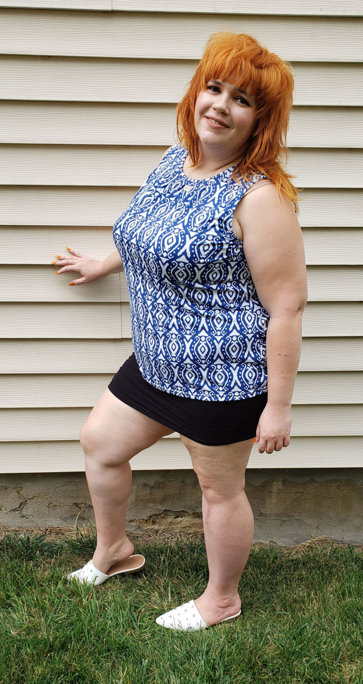 Stitch Fix Plus August 2019 - Savana Pintuck Neckline Knit Top by Madison Lilly 5