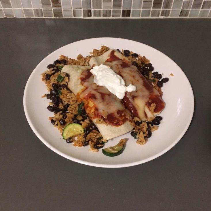 veggie enchiladas plated