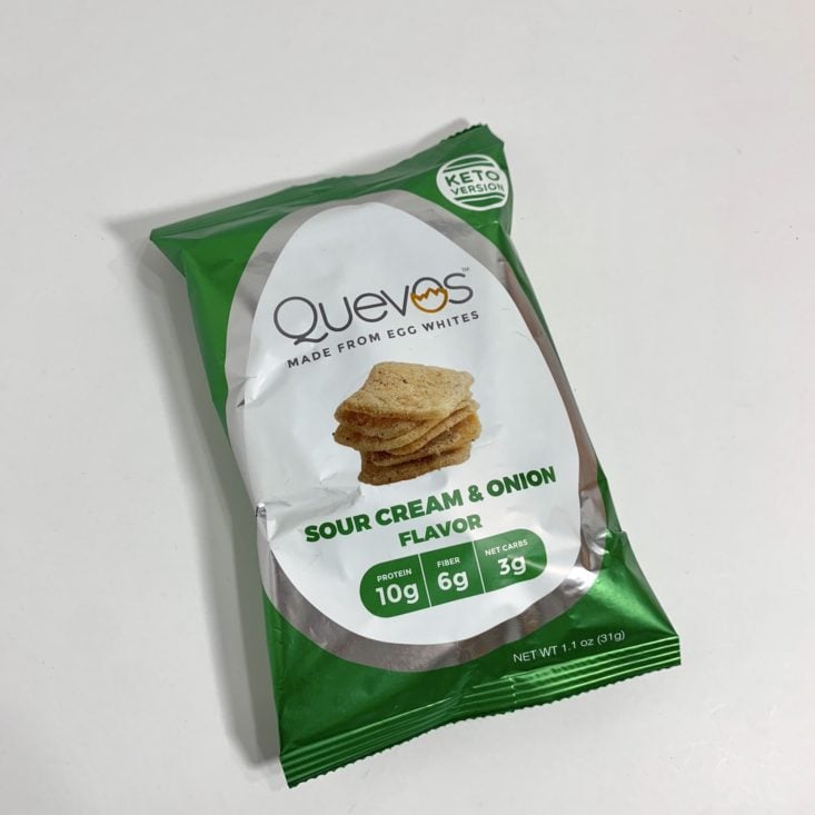 Keto Krate Review October 2019 - Quevos Chips Front Top