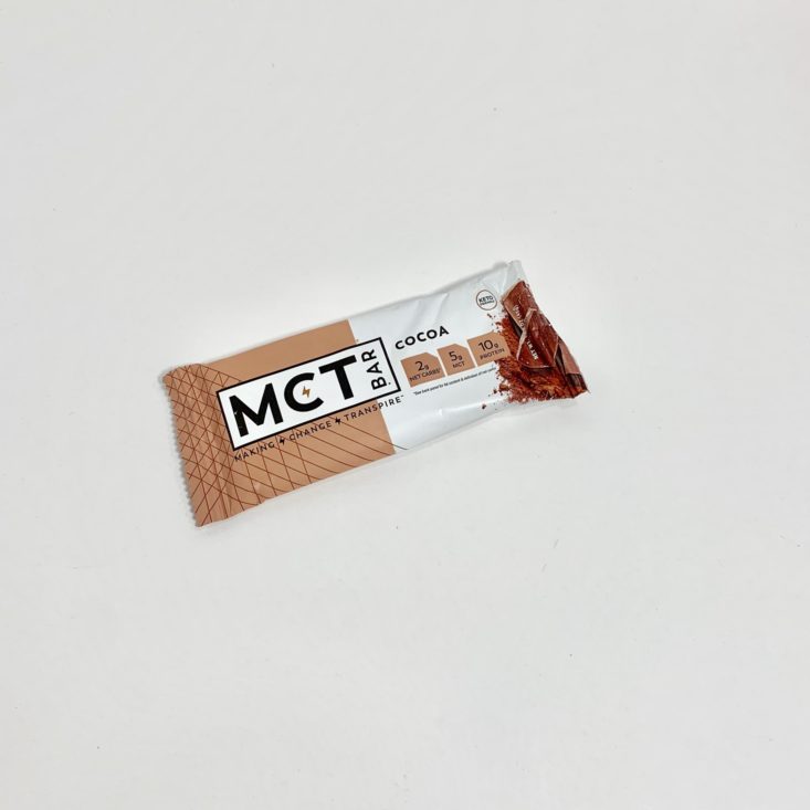 Keto Krate September 2019 - MCT Bar Cocoa Front