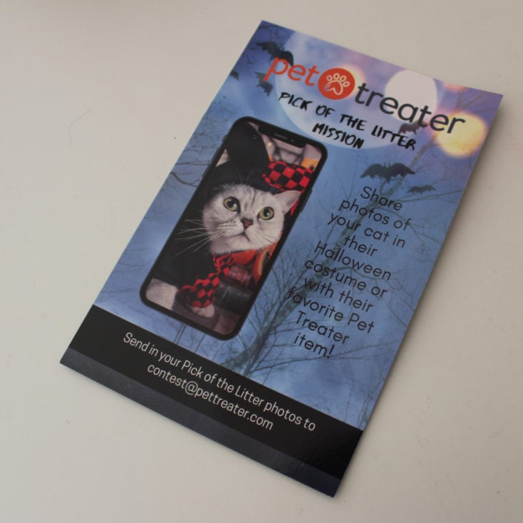 Pet Treater Cat October 2019 Booklet Back