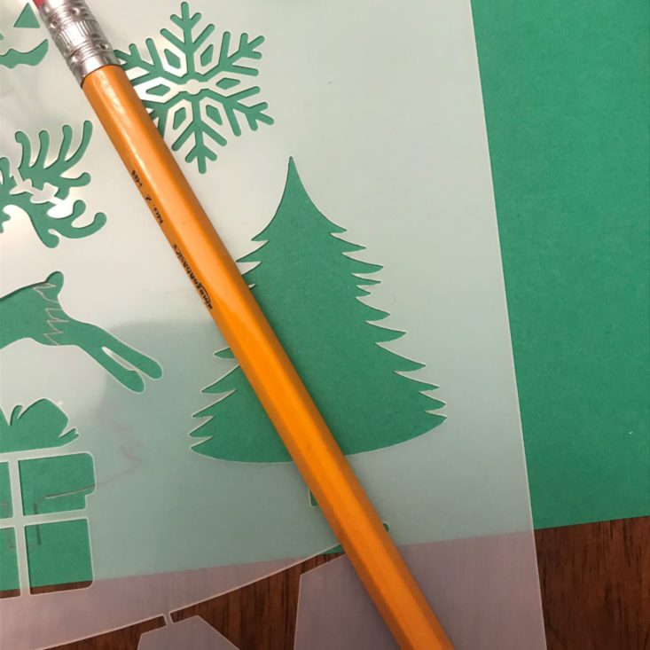 Adults and Crafts December 2019 stenciling tree