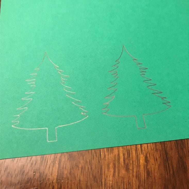 Adults and Crafts December 2019 trees traced
